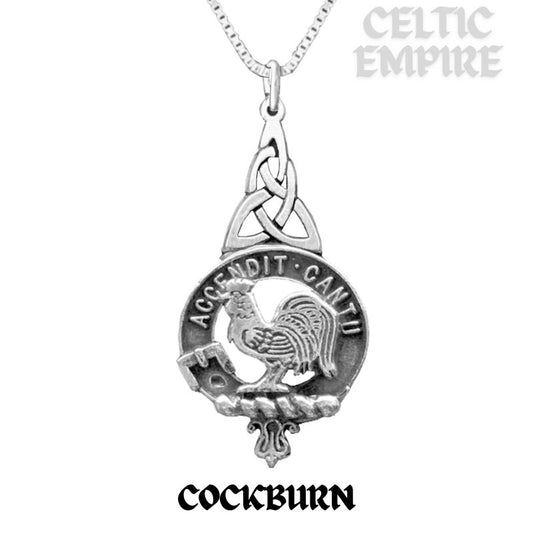 Cockburn Family Clan Crest Interlace Drop Pendant