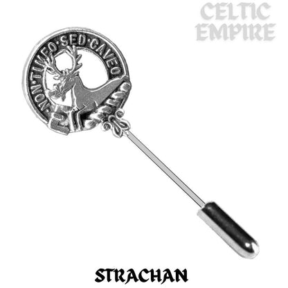 Strachan Family Clan Crest Stick or Cravat pin, Sterling Silver