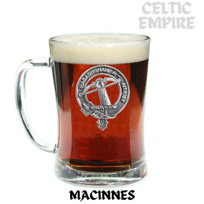 MacInnes Family Clan Crest Badge Glass Beer Mug