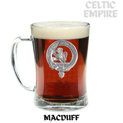 MacDuff Family Clan Crest Badge Glass Beer Mug