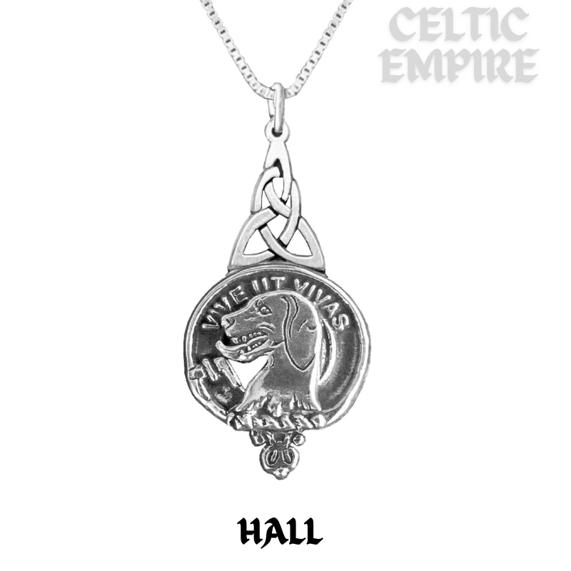 Hall Family Clan Crest Interlace Drop Pendant