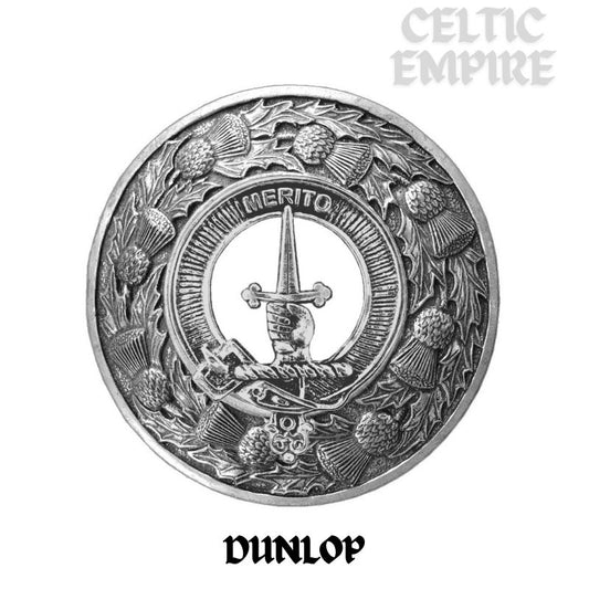 Dunlop Family Clan Badge Scottish Plaid Brooch