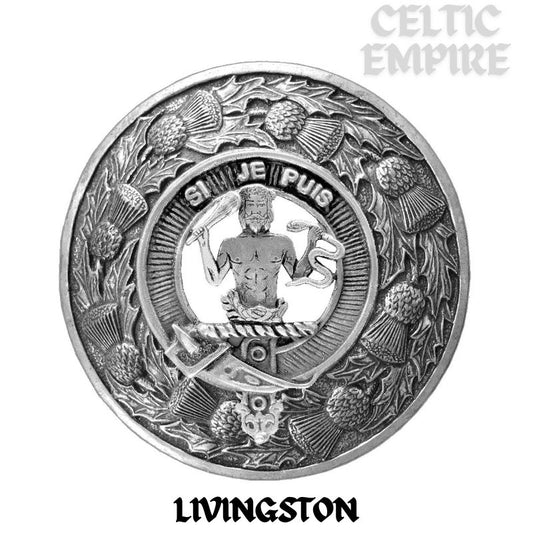 Livingston Family Clan Badge Scottish Plaid Brooch