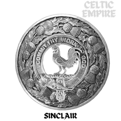 Sinclair Family Clan Badge Scottish Plaid Brooch