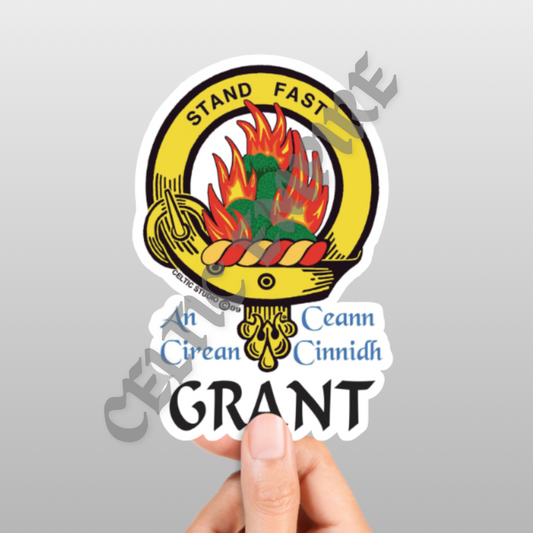 Grant Family Clan Crest Decal | Custom Scottish Heritage Car & Laptop Stickers