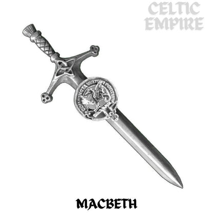 MacBeth Family Clan Crest Kilt Pin, Scottish Pin