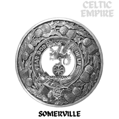 Somerville Family Clan Badge Scottish Plaid Brooch