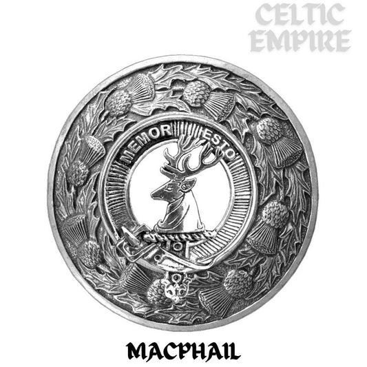 MacPhail Family Clan Badge Scottish Plaid Brooch