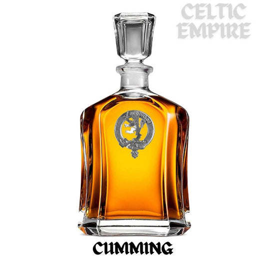 Cumming Family Clan Crest Badge Whiskey Decanter