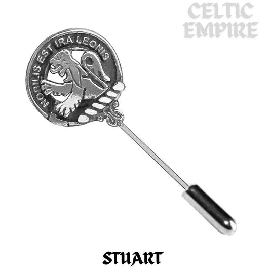 Stuart Family Clan Crest Stick or Cravat pin, Sterling Silver