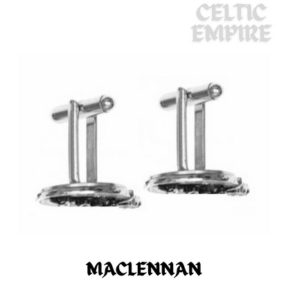 MacLennan Family Clan Crest Scottish Cufflinks; Pewter, Sterling Silver and Karat Gold