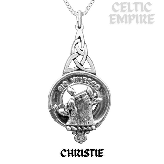 Christie Family Clan Crest Interlace Drop Pendant