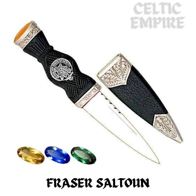 Fraser  Saltoun Family Clan Crest Sgian Dubh, Scottish Knife