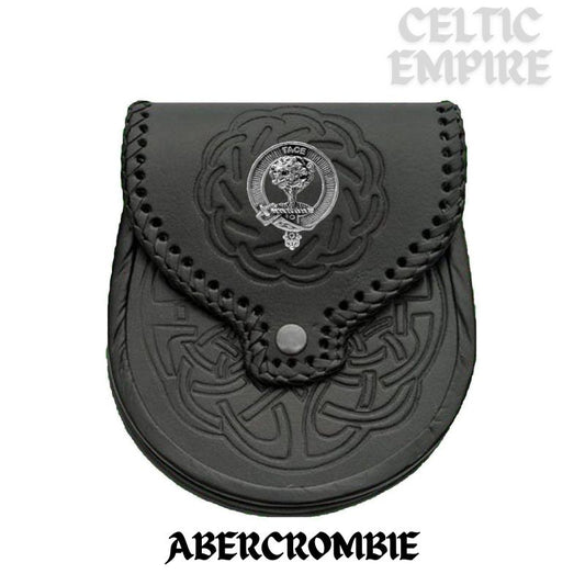 Abercrombie Scottish Family Clan Badge Sporran, Leather