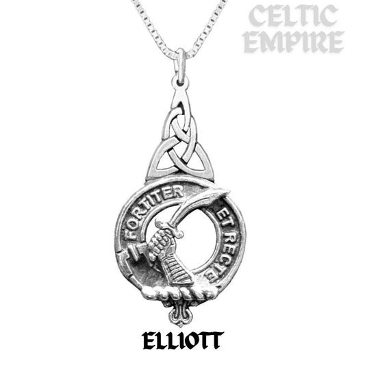 Elliott Family Clan Crest Interlace Drop Pendant