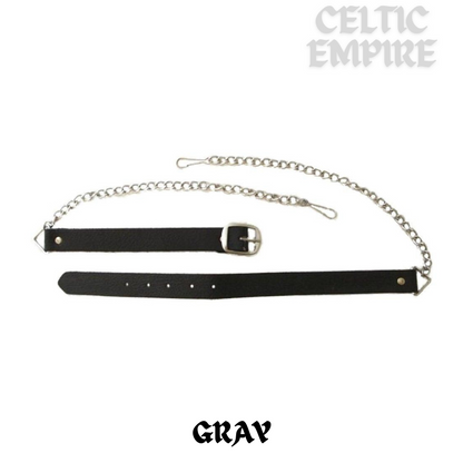 Gray Scottish Family Clan Badge Sporran, Leather