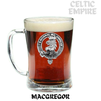 MacGregor Family Clan Crest Badge Glass Beer Mug