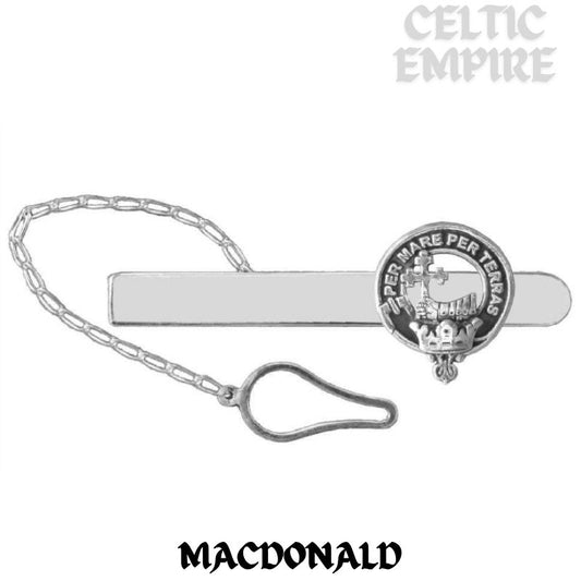 MacDonald ,Family Clan Donald Family Clan Crest Scottish Button Loop Tie Bar Sterling silver