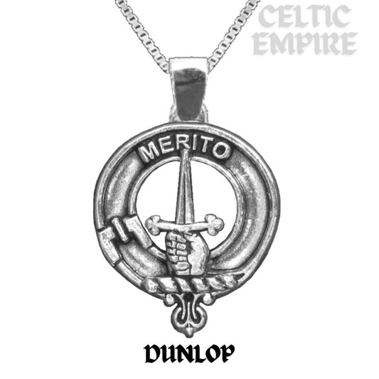 Dunlop Large 1" Scottish Family Clan Crest Pendant - Sterling Silver