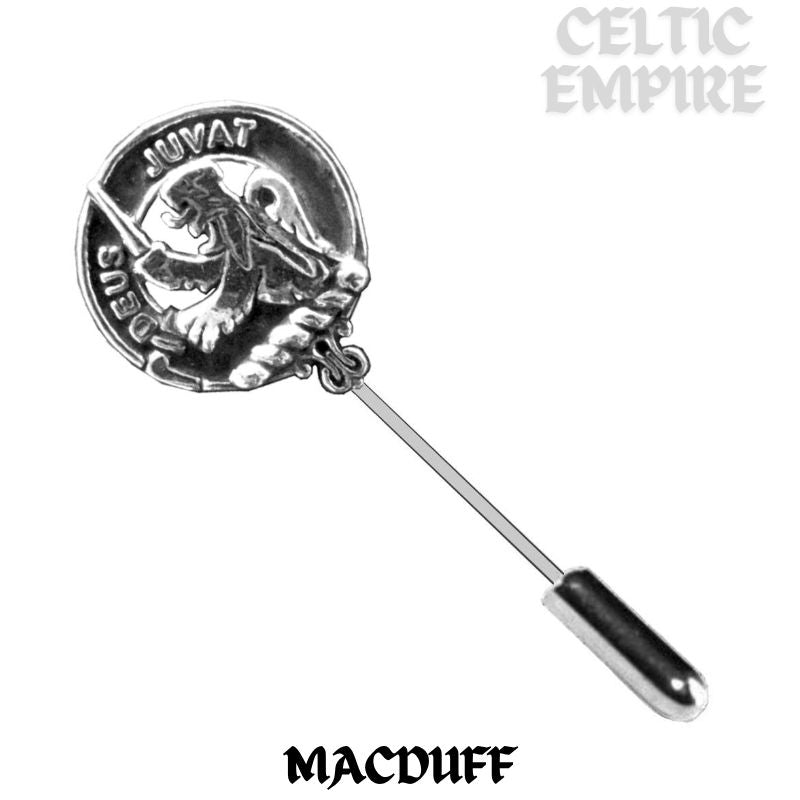 MacDuff Family Clan Crest Stick or Cravat pin, Sterling Silver