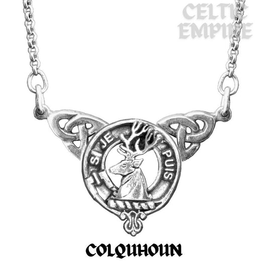 Colquhoun Family Clan Crest Double Drop Pendant