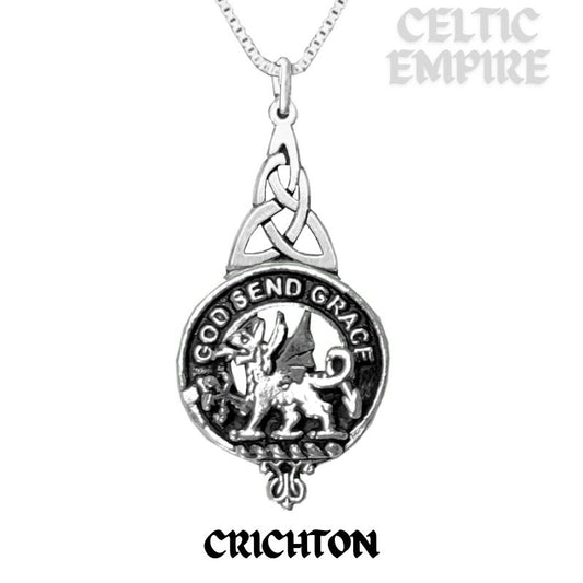 Crichton Family Clan Crest Interlace Drop Pendant