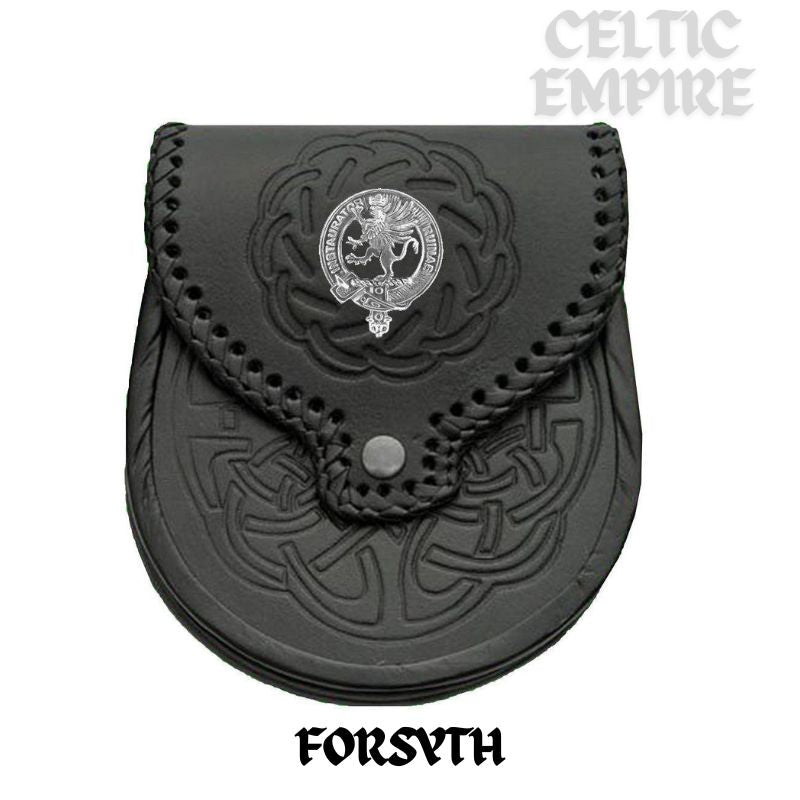 Forsyth Scottish Family Clan Badge Sporran, Leather