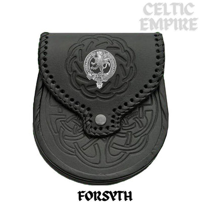 Forsyth Scottish Family Clan Badge Sporran, Leather