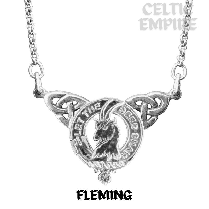 Fleming Family Clan Crest Double Drop Pendant