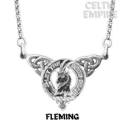 Fleming Family Clan Crest Double Drop Pendant