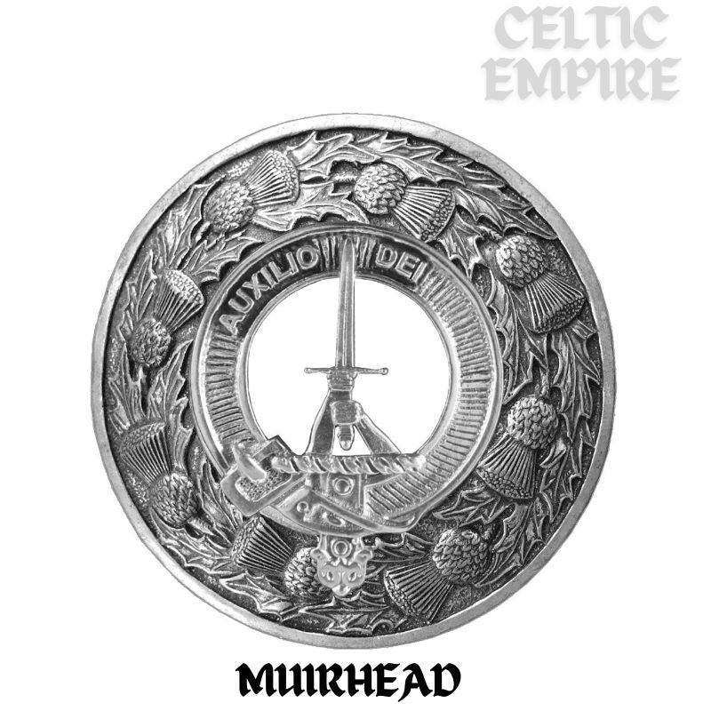 Muirhead Family Clan Badge Scottish Plaid Brooch