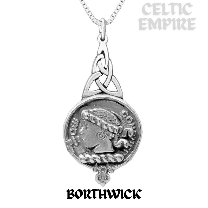 Borthwick Family Clan Crest Interlace Drop Pendant