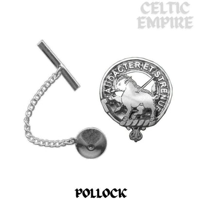 Pollock Family Clan Crest Scottish Tie Tack/ Lapel Pin
