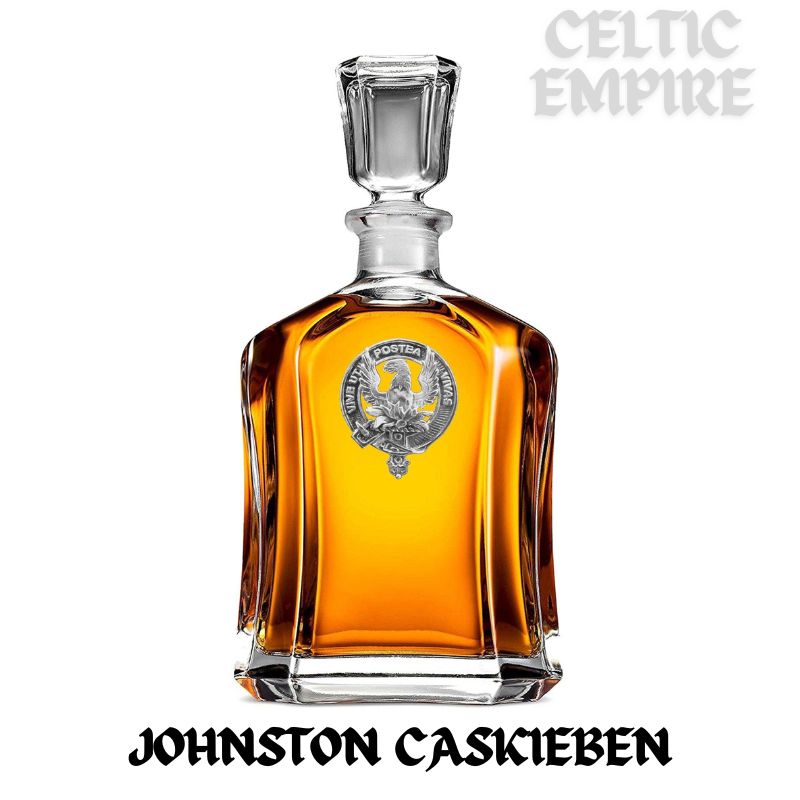 Johnston (Caskieben) Family Clan Crest Badge Whiskey Decanter