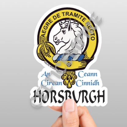 Horsburgh Family Clan Crest Decal | Custom Scottish Heritage Car & Laptop Stickers