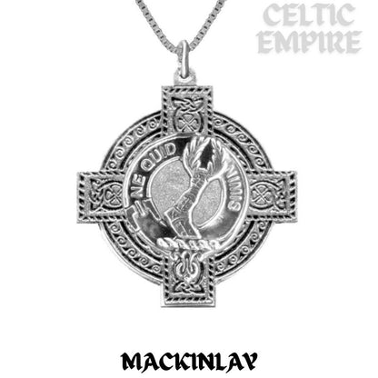 MacKinlay Family Clan Crest Celtic Cross Pendant Scottish