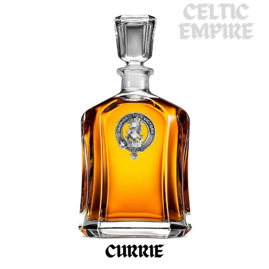 Currie Family Clan Crest Badge Whiskey Decanter