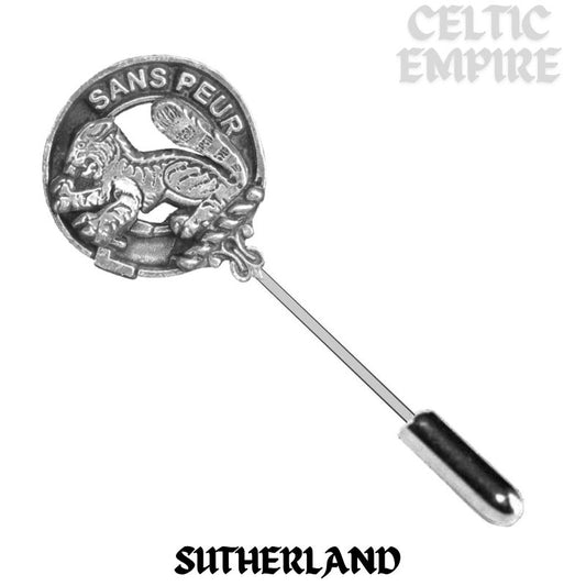 Sutherland Family Clan Crest Stick or Cravat pin, Sterling Silver