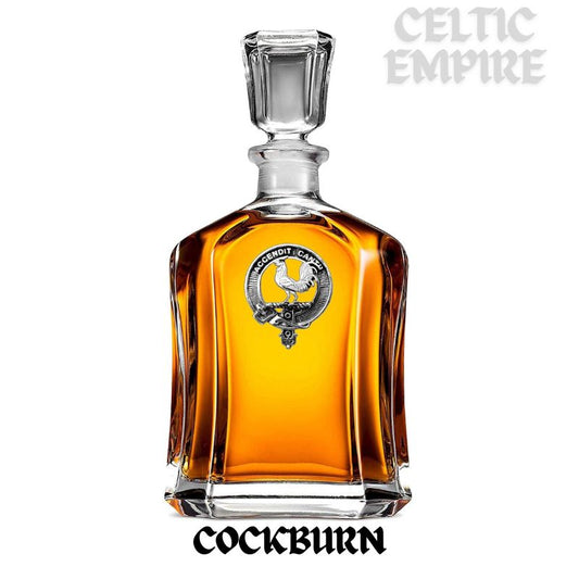 Cockburn Family Clan Crest Badge Whiskey Decanter