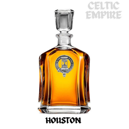 Houston Family Clan Crest Badge Whiskey Decanter