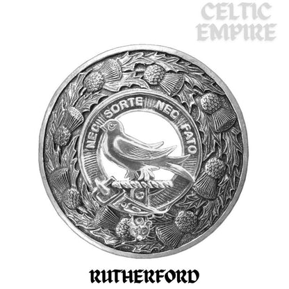 Rutherford Family Clan Badge Scottish Plaid Brooch