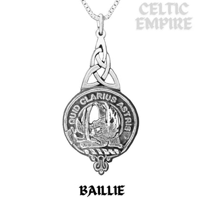 Baillie Family Clan Crest Interlace Drop Pendant