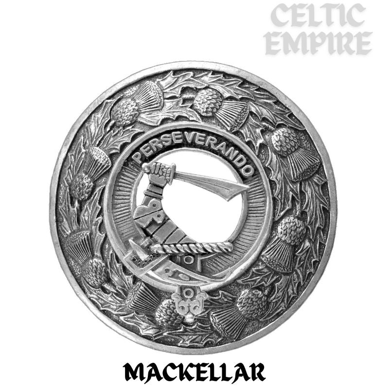 MacKellar Family Clan Badge Scottish Plaid Brooch