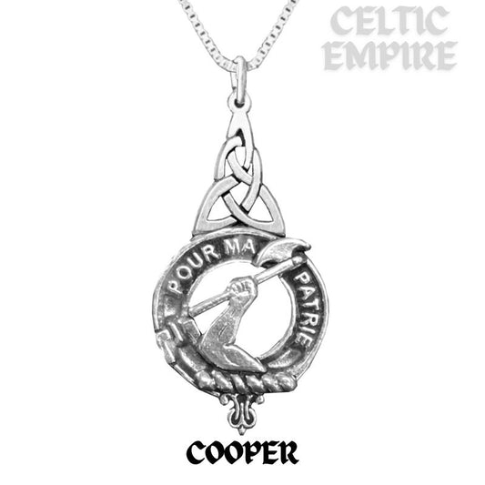 Cooper Family Clan Crest Interlace Drop Pendant