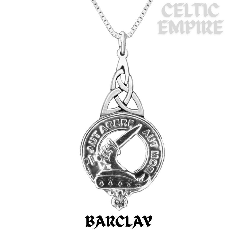 Barclay Family Clan Crest Interlace Drop Pendant