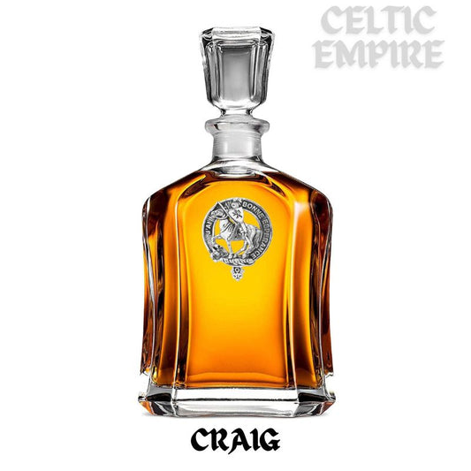 Craig Family Clan Crest Badge Whiskey Decanter