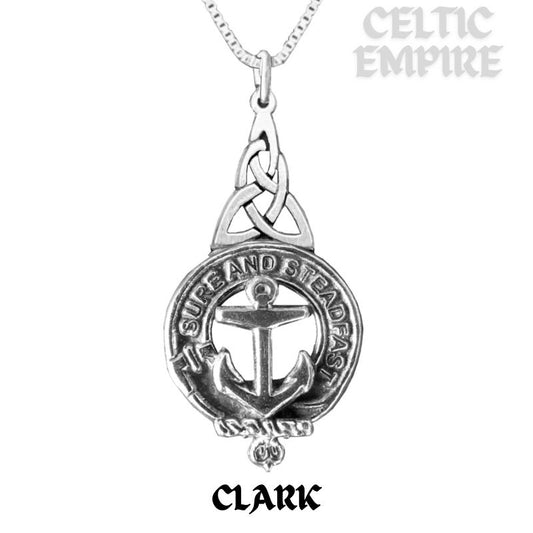 Clark Family Clan Crest Interlace Drop Pendant