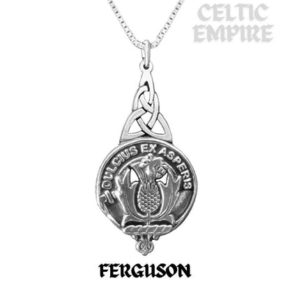 Ferguson Family Clan Crest Interlace Drop Pendant