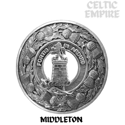 Middleton Family Clan Badge Scottish Plaid Brooch