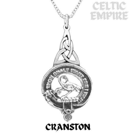 Cranston Family Clan Crest Interlace Drop Pendant